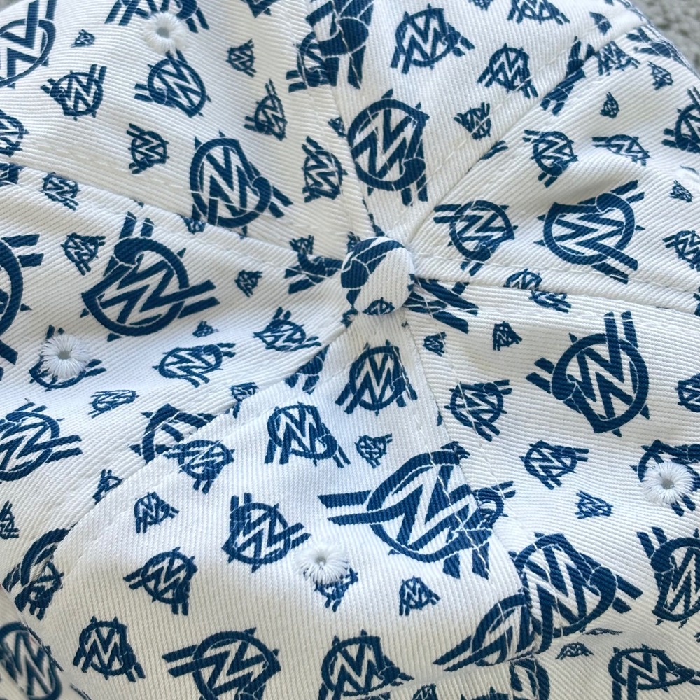 Disney Parks Bucket Hat Adult OS White Blue Monogram NWT Streetwear Disneycore - Picture 6 of 8